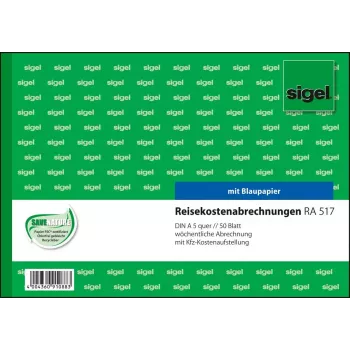 Biznesa veidlapa Sigel RA517, A5, zaļa, 50 loksnes