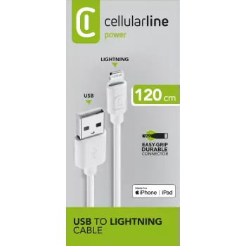 Cellularline Power Cable 120cm - Lightning kabelis uzlādei un datu pārsūtīšanai