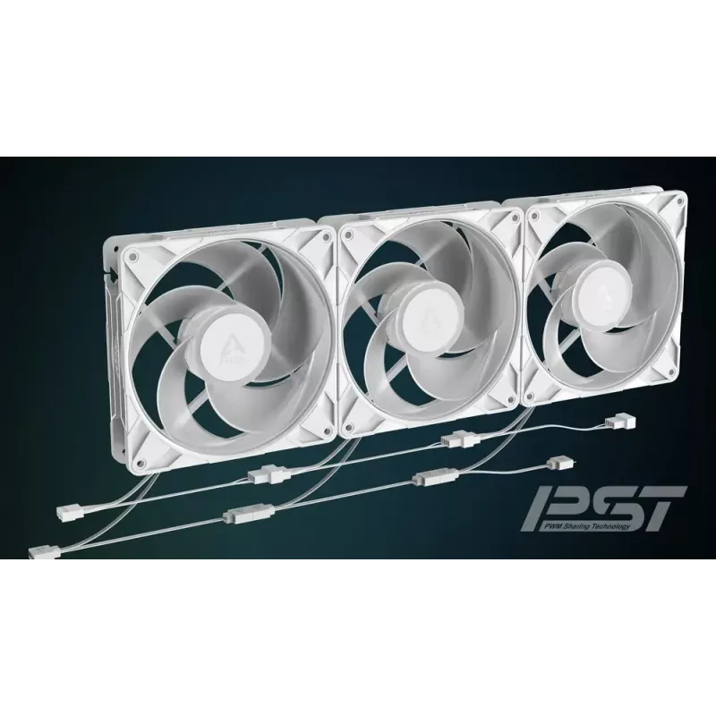 140 mm Ventilators Arctic Freezer P14 Pro Reverse A-RGB (Balts) — 166,5 m³/h, 5.1 mmH₂O, FDB, PWM, Kabeļa sadalītājs