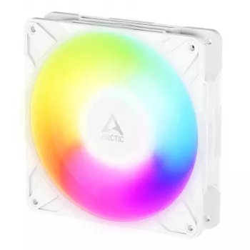 140 mm Ventilators Arctic Freezer P14 Pro Reverse A-RGB (Balts) — 166,5 m³/h, 5.1 mmH₂O, FDB, PWM, Kabeļa sadalītājs