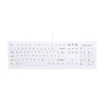 Bezvadu RF tastatūra Active Key AK-C8100 — pilnizmēra 105 taustiņi, balta, vācu izkārtojums