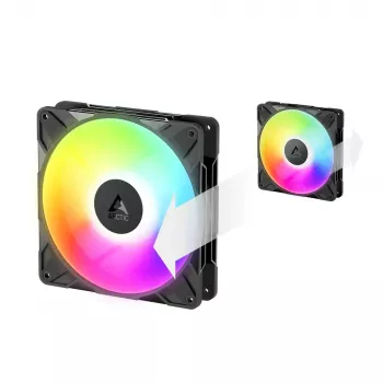 140 mm korpusa ventilators Arctic Freezer P14 Pro Reverse A-RGB — PWM, 140 mm, 166,5 m³/h, 5,1 mmH2O, FDB, melns