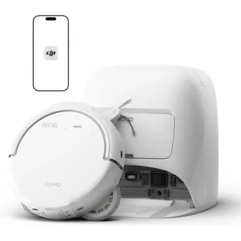Robotputekļsūcējs un mops DJI ROMO S (Ūdens tvertnes versija) — Balts, 4.4 kg, 0.26 L putekļi, 4 L tīrs / 3.2 L netīrs ūdens, 5000 mAh