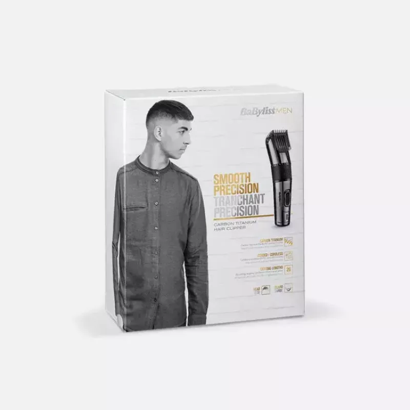 Matu griešanas mašīna BaByliss Carbon Titanium Black 26 0.5mm līdz 2.5cm