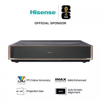 Projektors HISENSE PT1 3D Smart TV, 16:9, Wi‑Fi un Ethernet, HDR (HLG), HDMI 2.0/2.1, Melns