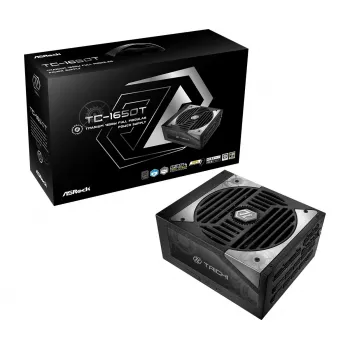 Barošanas bloks ASROCK Taichi TC-1650T 1650 W 20+4 kontaktu ATX 80 PLUS Titanium, 135 mm ventilators, Melns
