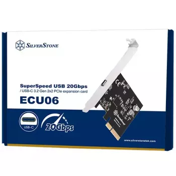 Silverstone ECU06 Iekšējais USB 3.2 Gen 2 adapteris PCIe Low-profile