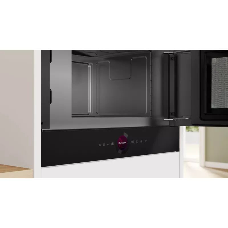 Bosch Serie 8 BFR7221B1 Iebūvējamā mikroviļņu krāsns, melna, 21 L, 900 W