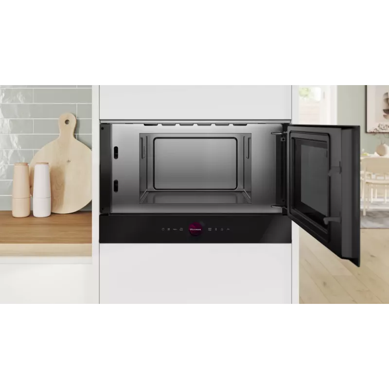 Bosch Serie 8 BFR7221B1 Iebūvējamā mikroviļņu krāsns, melna, 21 L, 900 W