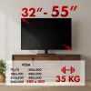 TV statīvs MACLEAN MC-132 32–55 collu ekrāniem, līdz 35 kg, 20° pagriešana, VESA 75x75–400x400