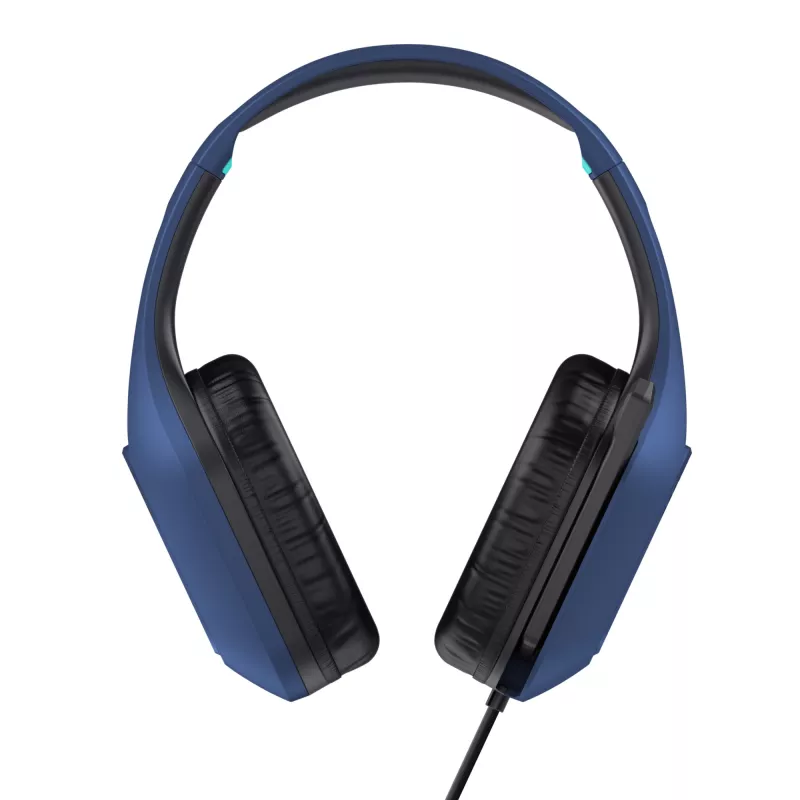 Trust GXT 415B Zirox Galvas austiņas ar vadu, pāri ausīm, spēlēm, zila