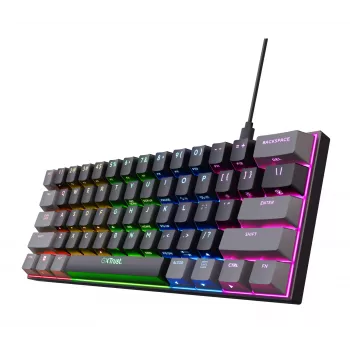 Trust GXT 867 Acira spēļu tastatūra, 60% mehāniska, USB, QWERTY, melna