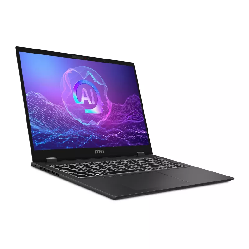 MSI Prestige 16 AI+ Evo B2VMG-017NL Copilot+ PC Intel Core Ultra 9 288V Klēpjdators 40,6 cm (16 collu) UHD+ 32 GB LPDDR5x-SDRAM 1 TB SSD Wi-Fi 7 (802.11be) Windows 11 Pro Pelēks