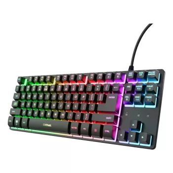 Spēļu tastatūra TRUST GXT 833 Thado, TKL 87 taustiņi, USB, QWERTY US, membrāna, RGB, melna