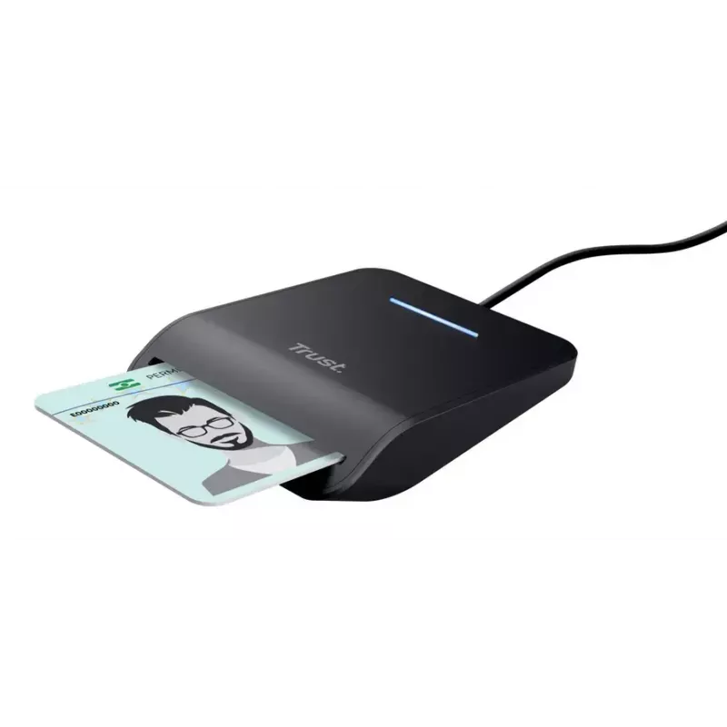 Trust Primo viedkaršu lasītājs, USB Type-C, melns