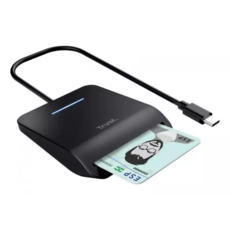 Trust Primo viedkaršu lasītājs, USB Type-C, melns