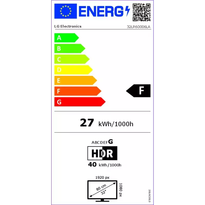 LG 32LR60006LA 81.3 cm (32 collas) Full HD Smart TV Wi-Fi Melns