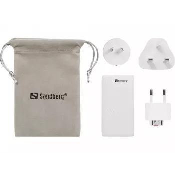 Sandberg 4in1 TravelCharger 65W Balts
