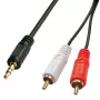 Lindy 3m Premium Phono uz 3.5mm kabelis, 2 x RCA, vīrietis, 3.5mm, vīrietis, 3 m, melns