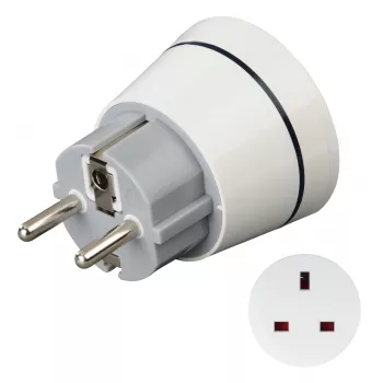 Hama 00223452 kontaktligzdas adapteris no Type F uz Type G (UK) Balts
