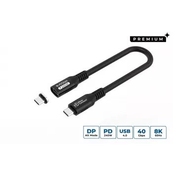 USB4 Gen 3x2 USB-C uz USB-C kabelis MicroConnect MC-LS-USB4CC0.15, 0.15 m, melns