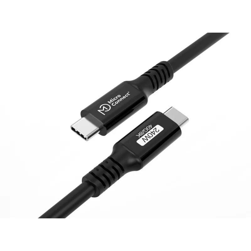 Microconnect USB4CC015-240W USB4 Gen 3x2 kabelis 0.15 m USB C Melns