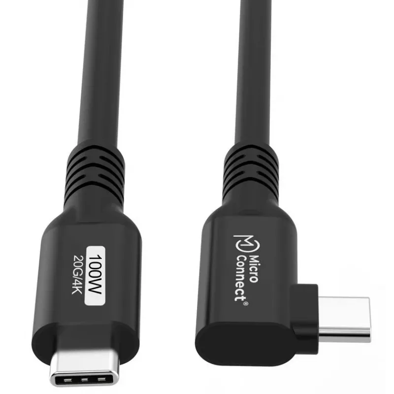 USB-C uz USB-C kabelis MicroConnect USB3.2CC015-A, USB 3.2 Gen 2x2, 20 Gbit/s, 0,15 m, melns