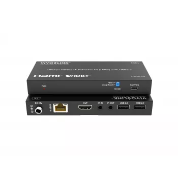 KVM komplekts VivoLink VLKVM150 HDBaseT pagarinātājs 18Gbps, darbības attālums līdz 150 m