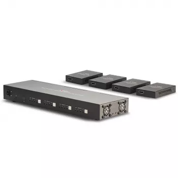 Lindy 70m Cat.6 4x4 HDMI 4K60 Matricas Paplašinātājs, 3840 x 2160 pikseļi, AV raidītājs un uztvērējs, 70 m, Vadu, Melns, HDCP