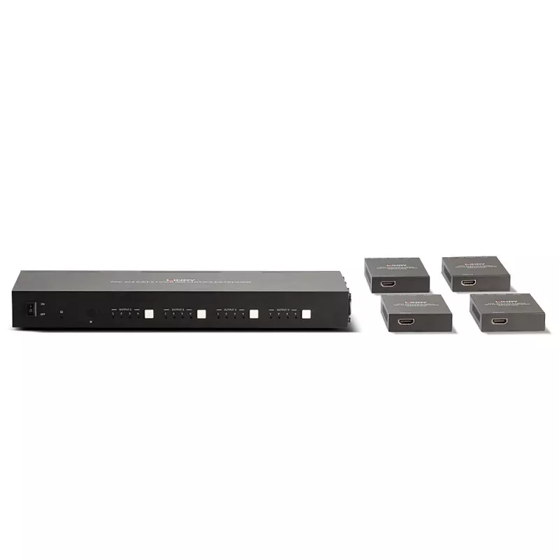 Lindy 70m Cat.6 4x4 HDMI 4K60 Matricas Paplašinātājs, 3840 x 2160 pikseļi, AV raidītājs un uztvērējs, 70 m, Vadu, Melns, HDCP