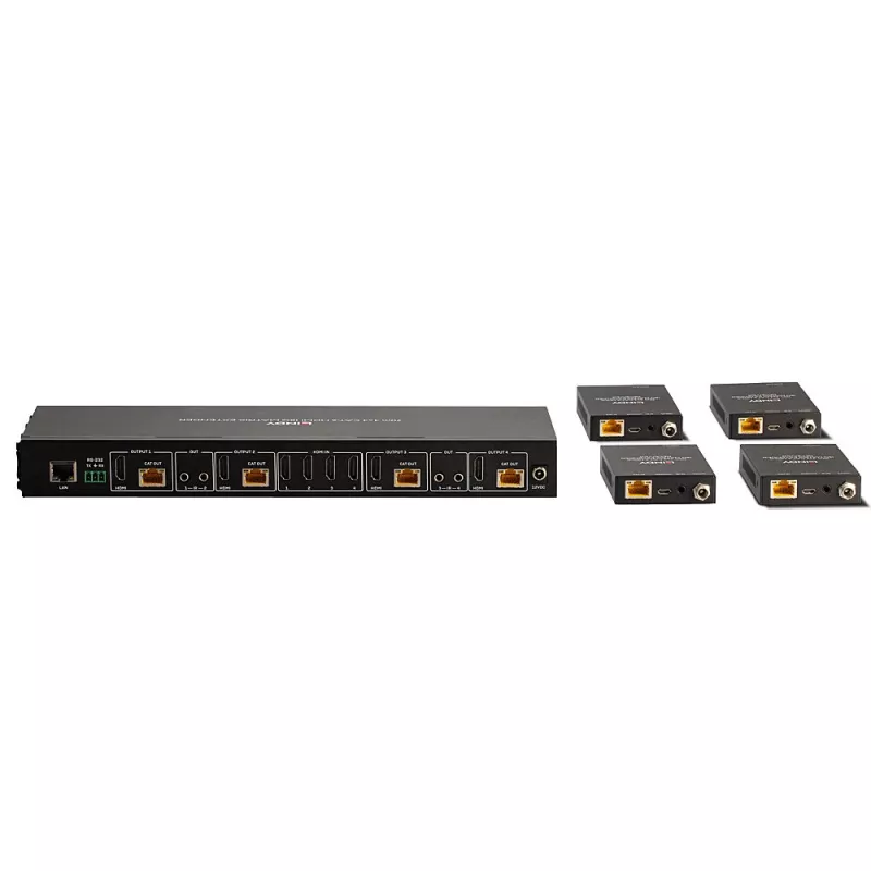 Lindy 70m Cat.6 4x4 HDMI 4K60 Matricas Paplašinātājs, 3840 x 2160 pikseļi, AV raidītājs un uztvērējs, 70 m, Vadu, Melns, HDCP