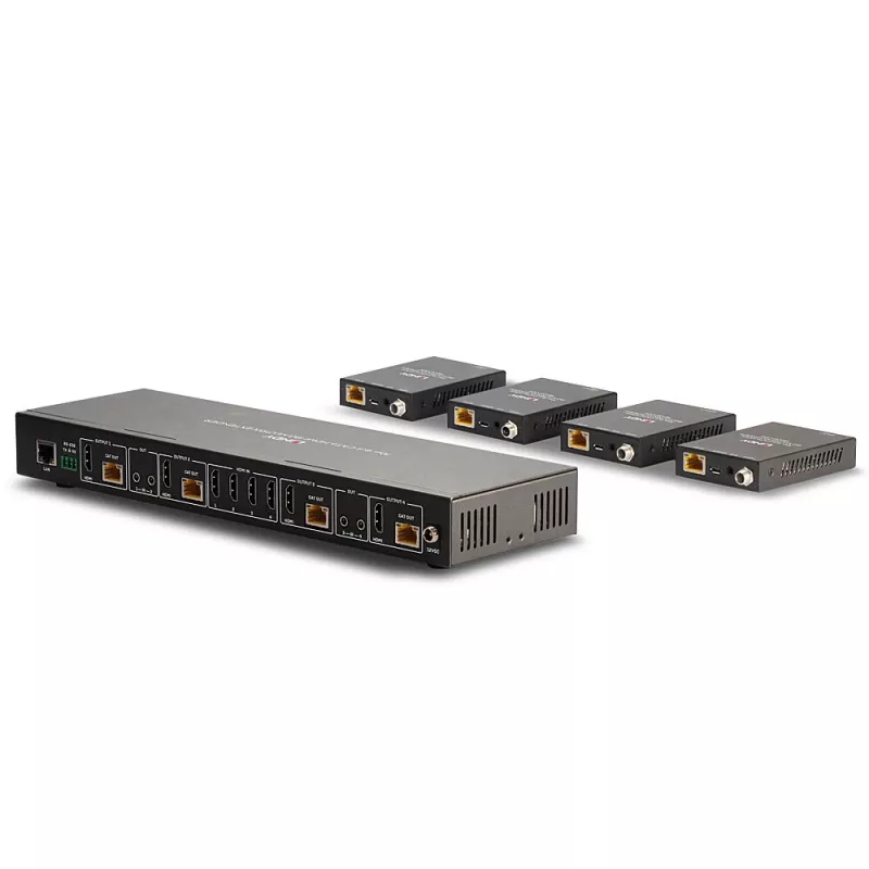 Lindy 70m Cat.6 4x4 HDMI 4K60 Matricas Paplašinātājs, 3840 x 2160 pikseļi, AV raidītājs un uztvērējs, 70 m, Vadu, Melns, HDCP