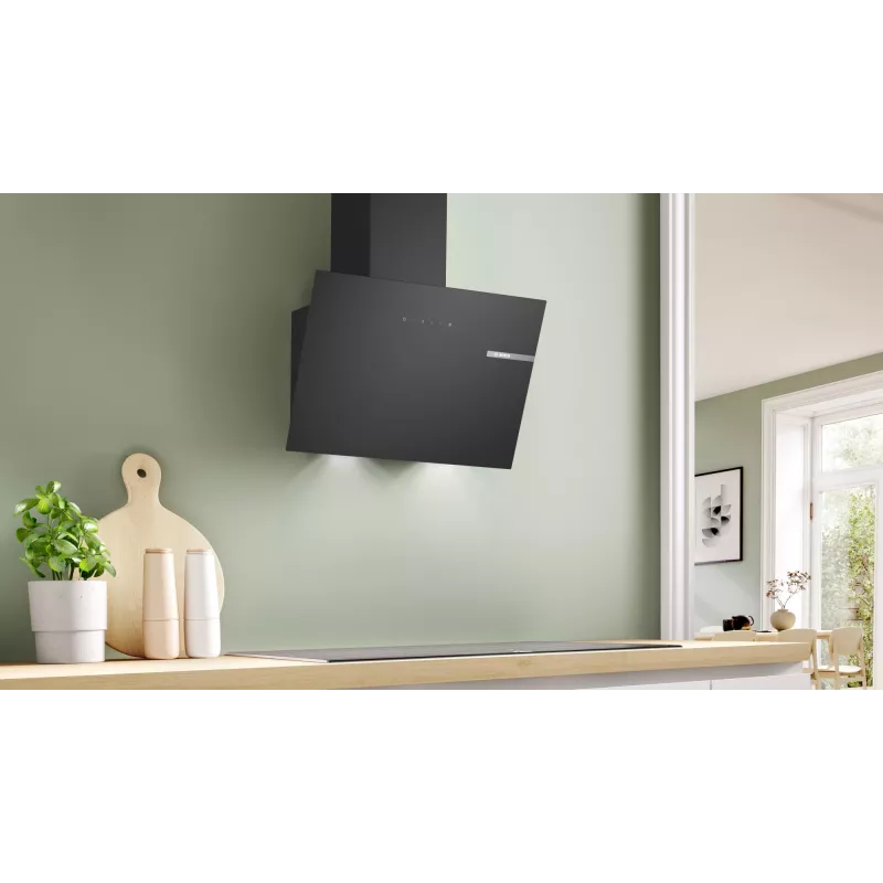 Bosch Serie 2 DWK65DK60 virtuves nosūcējs sienas montāžai, melns, 430 m³/h