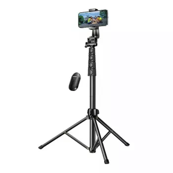 Selfie stick UGREEN LP680 Bluetooth ar tālvadību, pagarinājums līdz 1,7 m, maksimālais augstums 180 cm, universāla saderība, melns