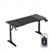 Regulējama augstuma spēļu galds huzaro Hero 3.6 RGB Melns — 1400×600 mm, augstums 560–790 mm, RGB apgaismojums, H-kājas