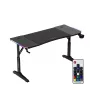 Regulējama augstuma spēļu galds huzaro Hero 3.6 RGB Melns — 1400×600 mm, augstums 560–790 mm, RGB apgaismojums, H-kājas