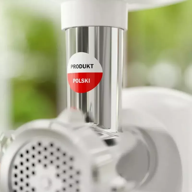 Gaļasmaļķieris SMAPP 490.81 BALTS - 2200 W, 1 ātrums, 2.7 kg/min, 3 sietiņi, rīvēšanas uzgalis