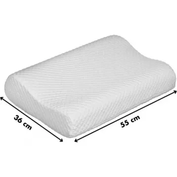 Ortopēdiskais kakla spilvens ActionMed CERVICAL MED PILLOW PO100AM – putu pildījums, 550×360×120 mm, mazgājams pārvalks, balts