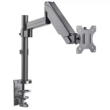 Manhattan galda stiprinājums TV un monitoriem (pilnas kustības gāzes atspere), 13 inch–27 inch, skava vai caurums, VESA 75x75 un 100x100, līdz 8 kg
