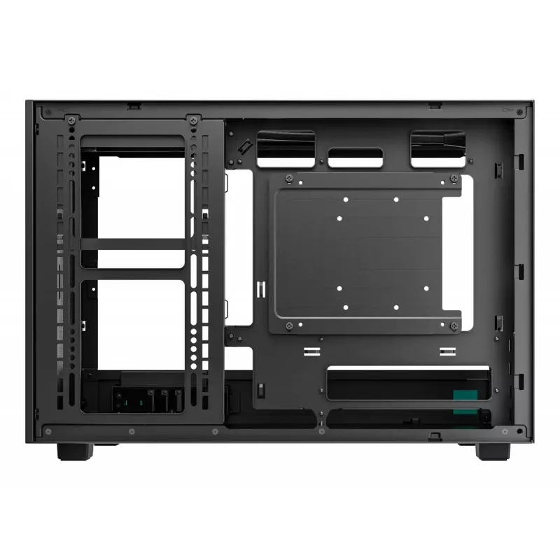Korpuss DeepCool CH260 Micro Tower Melns — Micro-ATX/Mini-ITX, rūdīts stikls, USB-C, max GPU 413 mm
