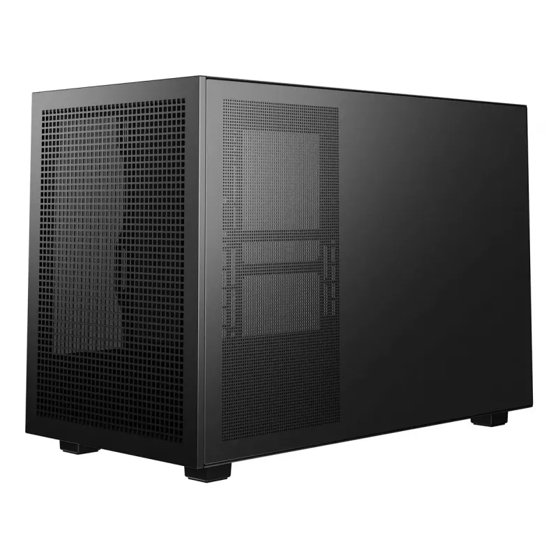 Korpuss DeepCool CH260 Micro Tower Melns — Micro-ATX/Mini-ITX, rūdīts stikls, USB-C, max GPU 413 mm