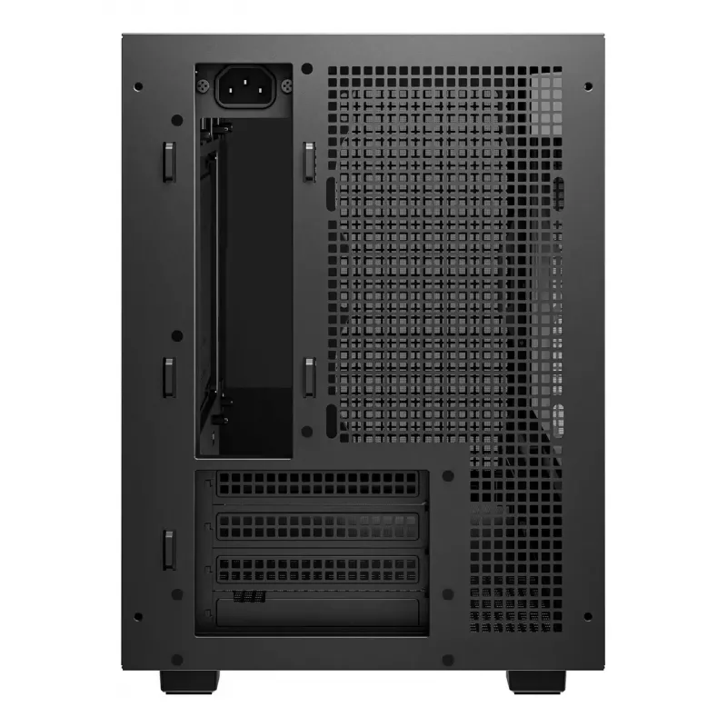 Korpuss DeepCool CH260 Micro Tower Melns — Micro-ATX/Mini-ITX, rūdīts stikls, USB-C, max GPU 413 mm