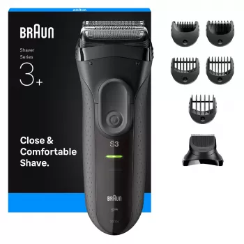 Braun 3000BT Bezvadu Matu Trimmeris 5 7 mm Slapjai un Sausai Lietošanai Melns Pelēks