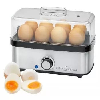 Elektriskais olu vārītājs ProfiCook 501275 — nerūsējošais tērauds, 7 olām, omletes/pocēšanas ieliktnis