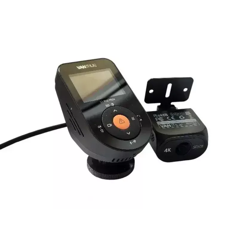 Auto videoreģistrators VANTRUE S1PRO MAX — kompakts 2-kanālu 4K ieraksts, F/1.8, 155°, Wi‑Fi, GPS, 2 inch displejs, parkošanās režīms, microSD līdz 1 TB