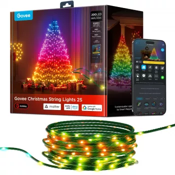 Gudrā virteņa Govee 2S 20 m, Wi‑Fi/Bluetooth, zaļa