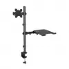 Manhattan Desk Mount monitora un klēpjdatora kombinētais stiprinājums (Full Motion), 10-27 inch monitors, līdz 17 inch klēpjdators, skavas montāža, VESA 75x75 un 100x100mm, max 8kg