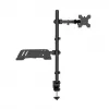 Manhattan Desk Mount monitora un klēpjdatora kombinētais stiprinājums (Full Motion), 10-27 inch monitors, līdz 17 inch klēpjdators, skavas montāža, VESA 75x75 un 100x100mm, max 8kg