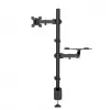 Manhattan Desk Mount monitora un klēpjdatora kombinētais stiprinājums (Full Motion), 10-27 inch monitors, līdz 17 inch klēpjdators, skavas montāža, VESA 75x75 un 100x100mm, max 8kg