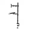 Manhattan Desk Mount monitora un klēpjdatora kombinētais stiprinājums (Full Motion), 10-27 inch monitors, līdz 17 inch klēpjdators, skavas montāža, VESA 75x75 un 100x100mm, max 8kg
